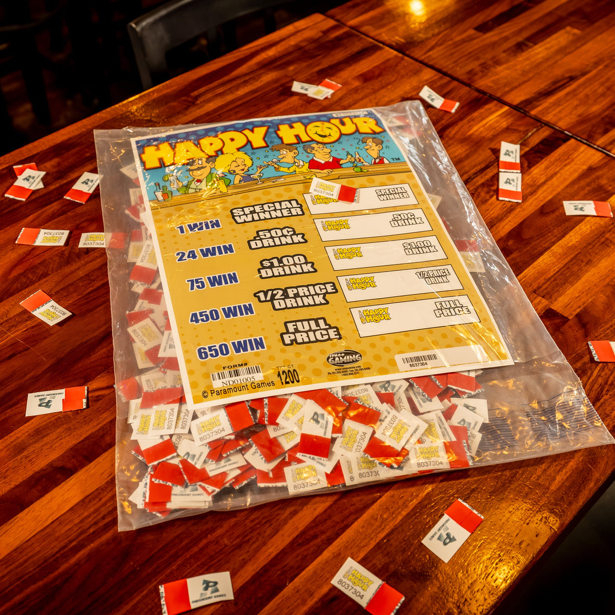Happy Hour Promotional Drink Tickets