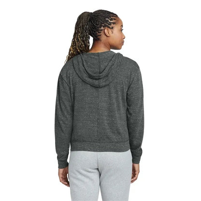 Nike Women's Gym Vintage Full-Zip Hoodie (Blk/Heather Fabric)