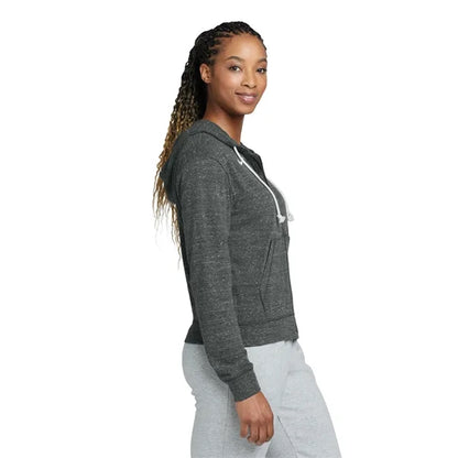 Nike Women's Gym Vintage Full-Zip Hoodie (Blk/Heather Fabric)