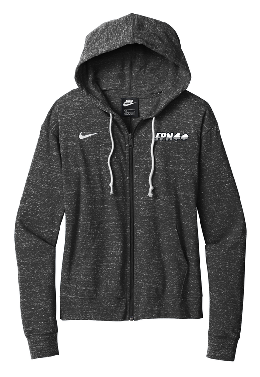 Nike Women's Gym Vintage Full-Zip Hoodie (Blk/Heather Fabric)
