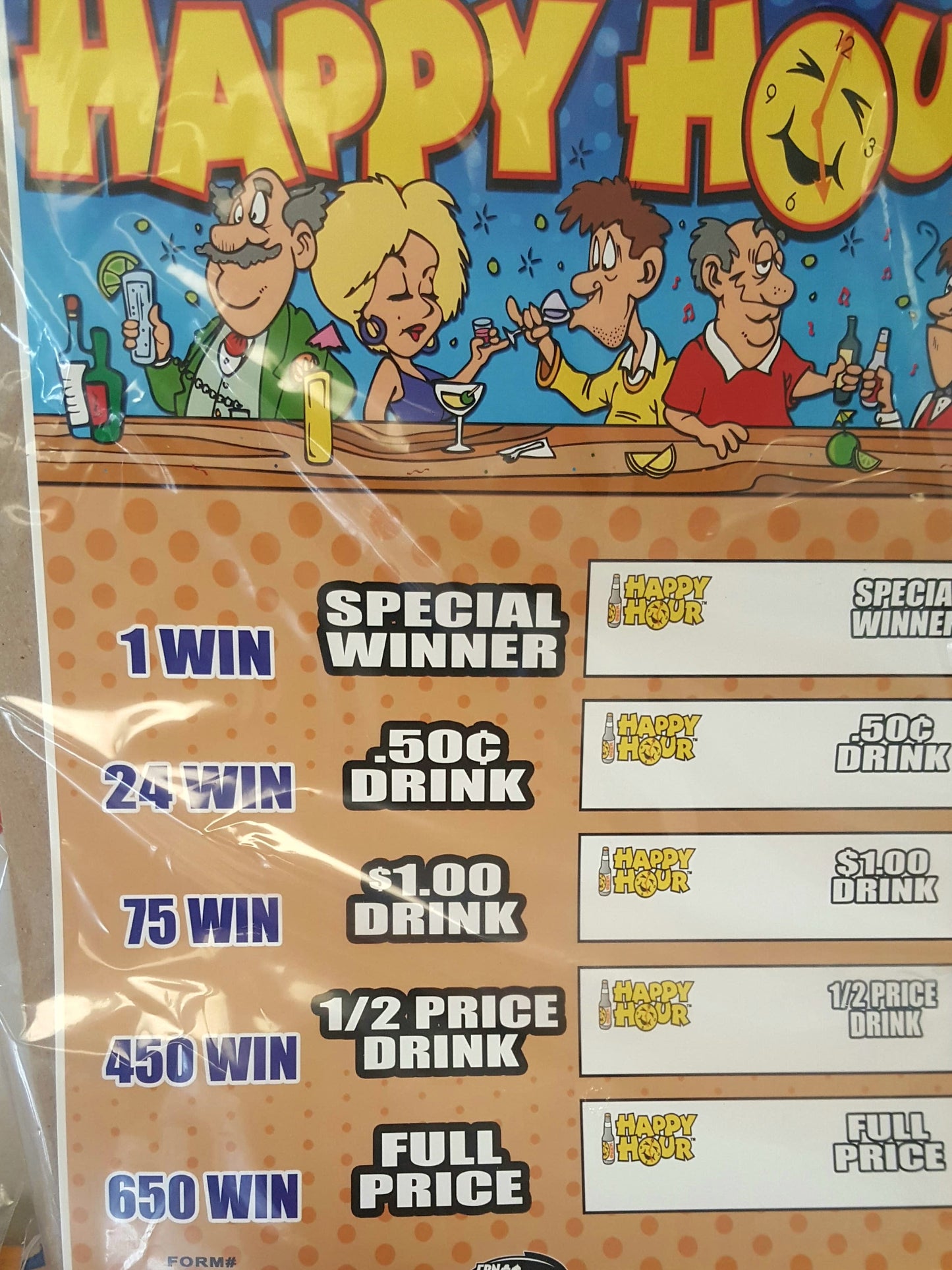 Happy Hour Promotional Drink Tickets