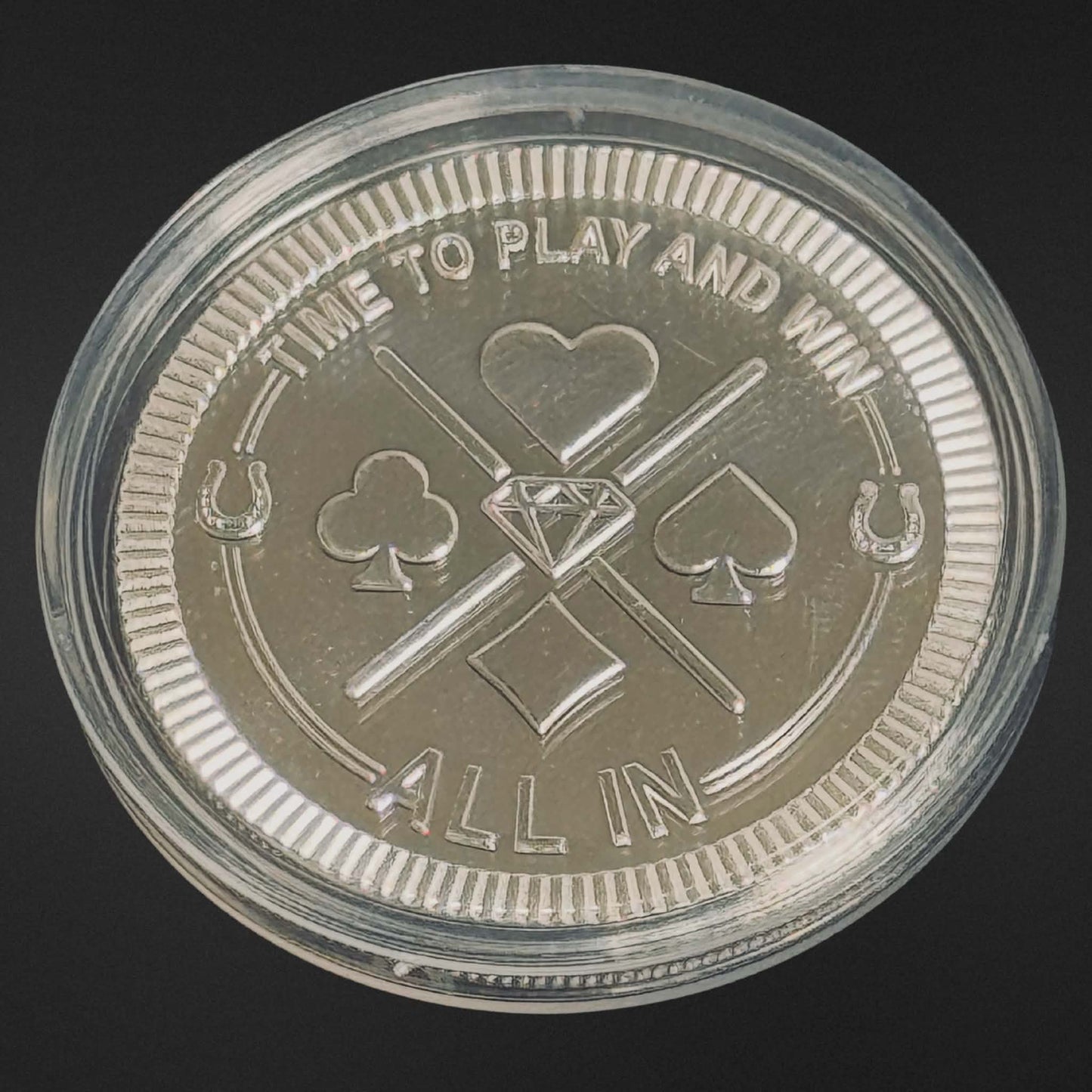 1 oz "All In" Poker Silver Round (.999 Fine) Medallion