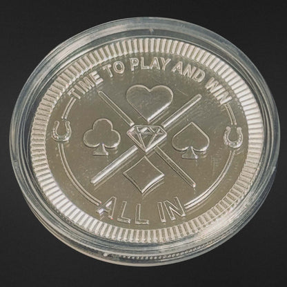 1 oz "All In" Poker Silver Round (.999 Fine) Medallion